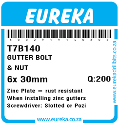 T7B140 - Gutter Bolt -T7B140_Label_T